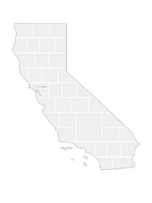 Collage Template in shape of a California-Map