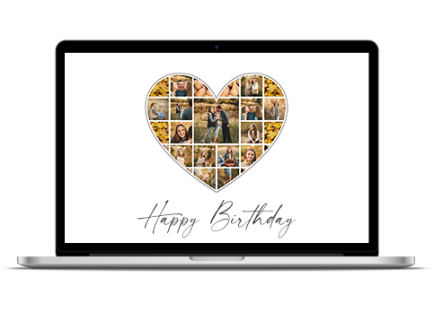 50th birthday heart shaped collage 1