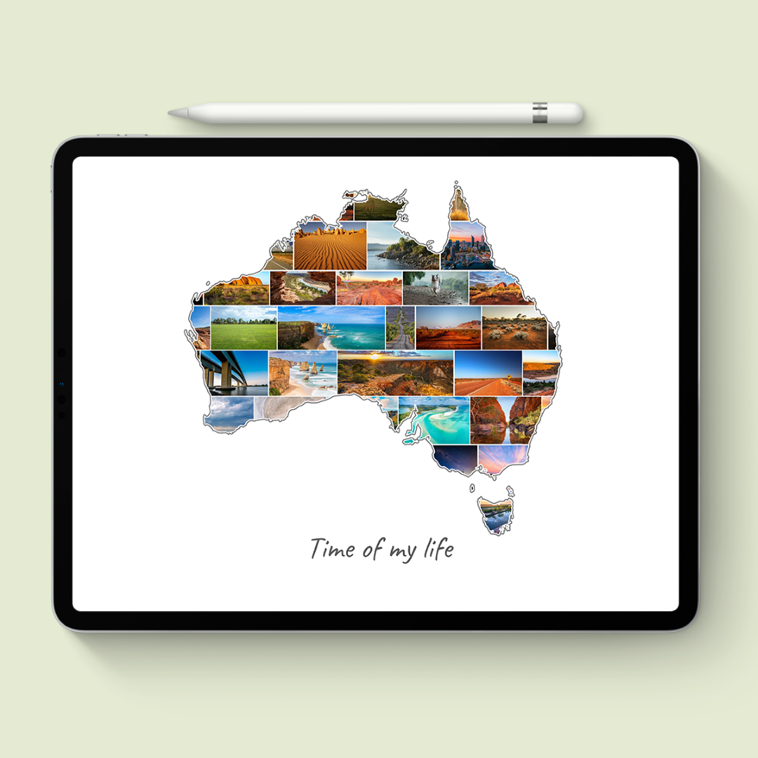 A Australia-Collage as digital file on iPad