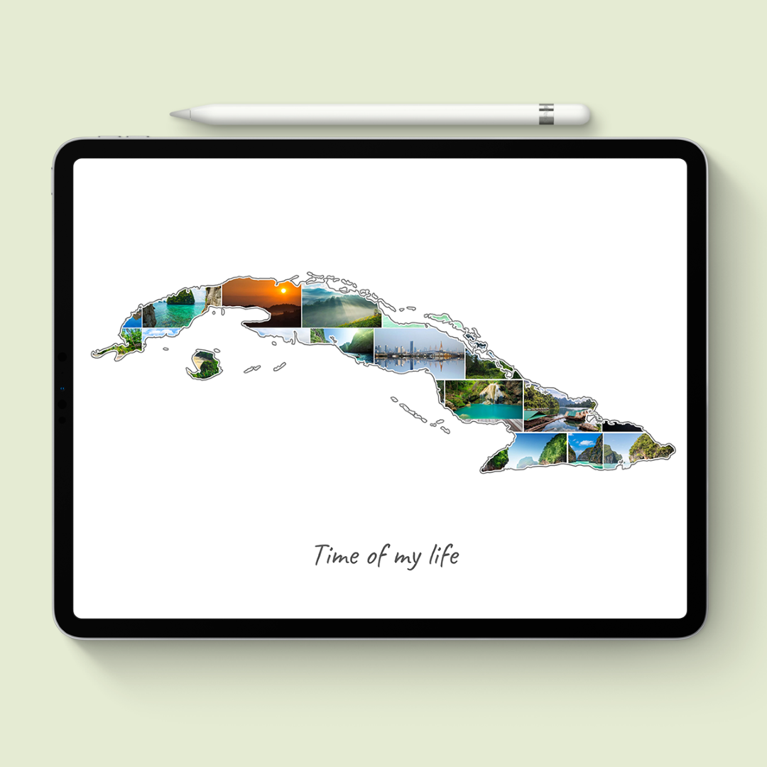 A Cuba-Collage as digital file on iPad