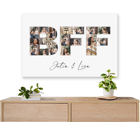 custom bff letter photocollage