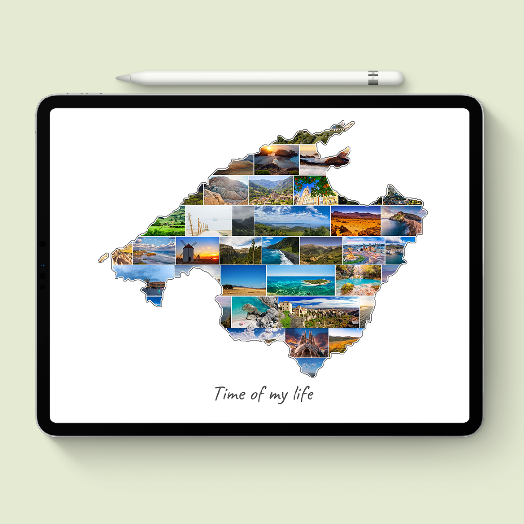 A Majorca-Collage as digital file on iPad