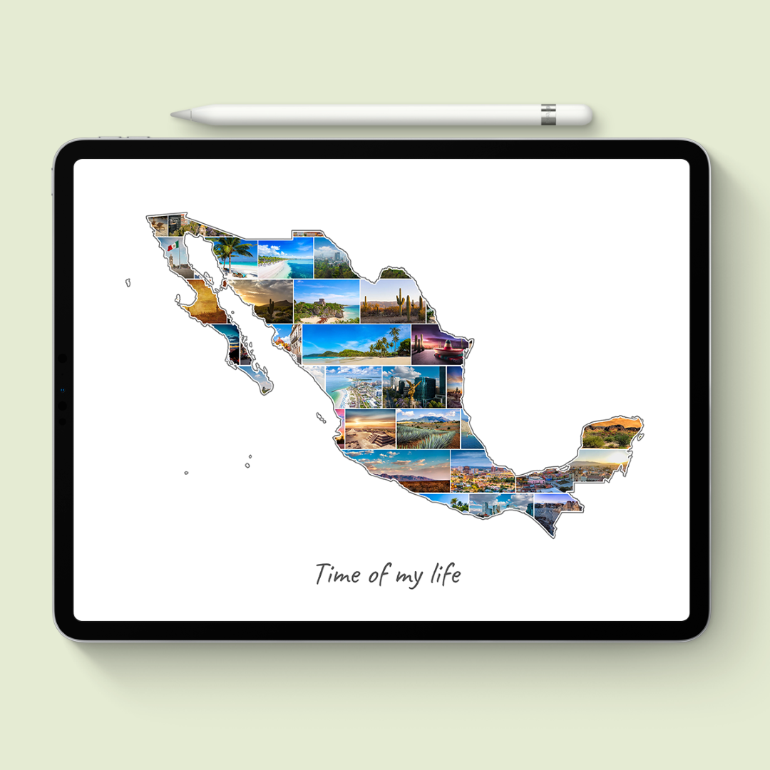 A Mexico-Collage as digital file on iPad
