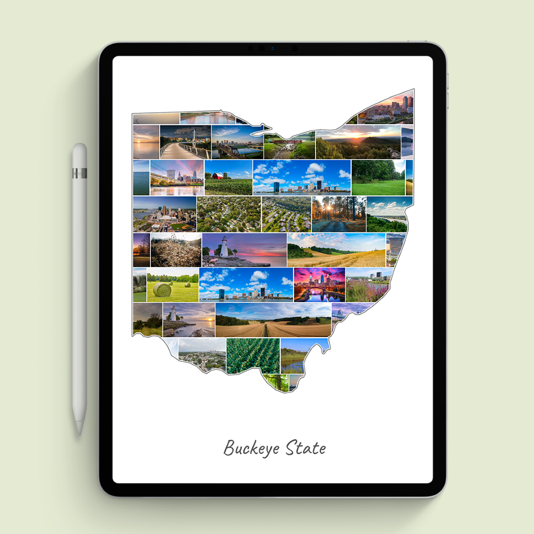 A Ohio-Collage as digital file on iPad