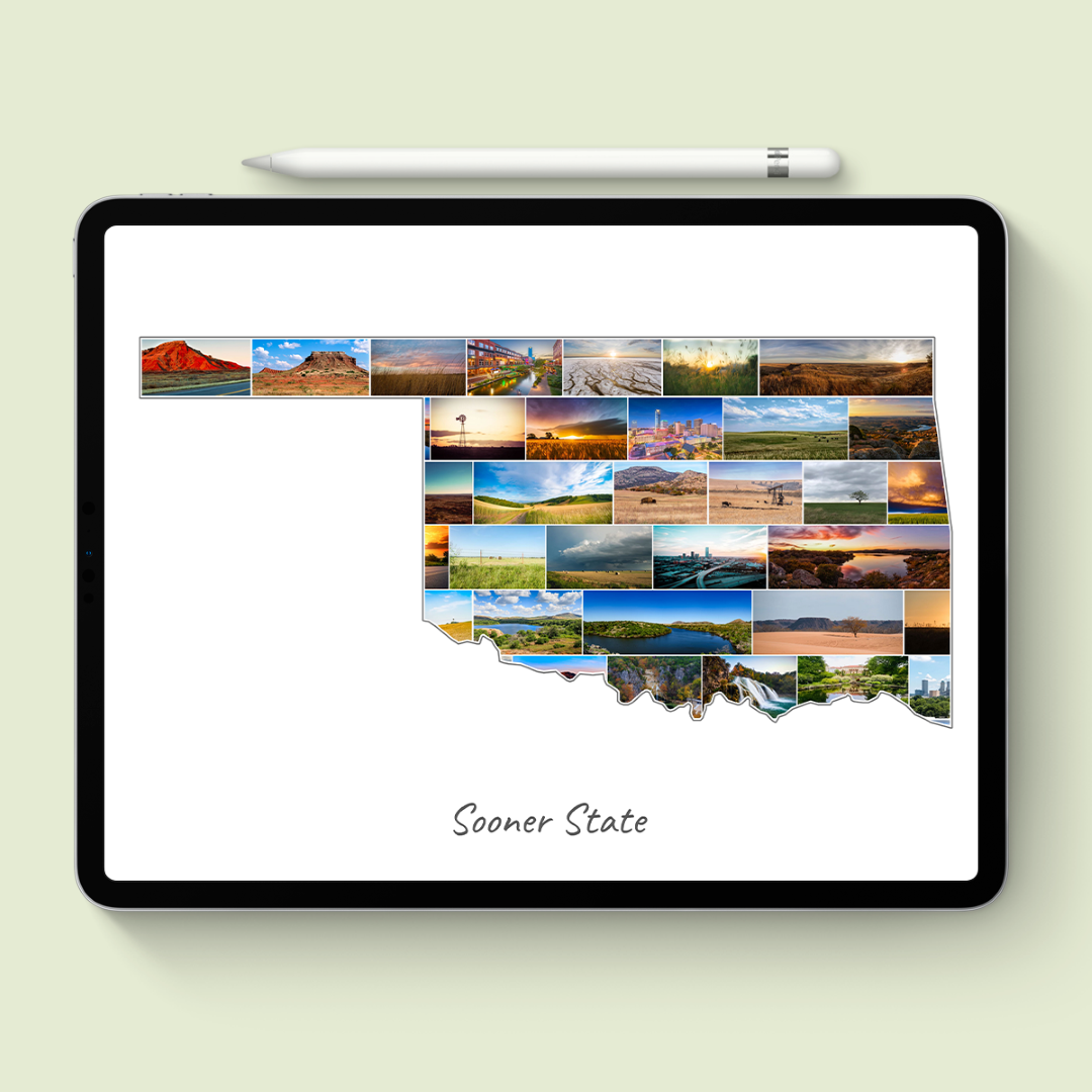 A Oklahoma-Collage as digital file on iPad