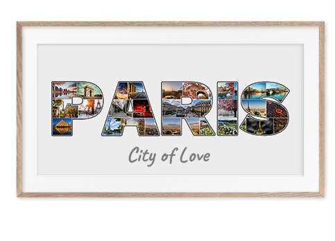 Customized Travel Photo Collage with letters Paris