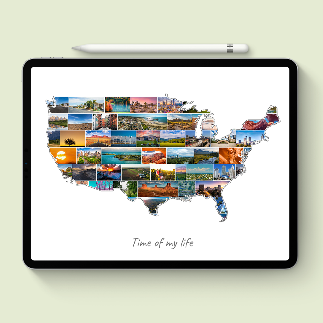 A USA-Collage as digital file on iPad